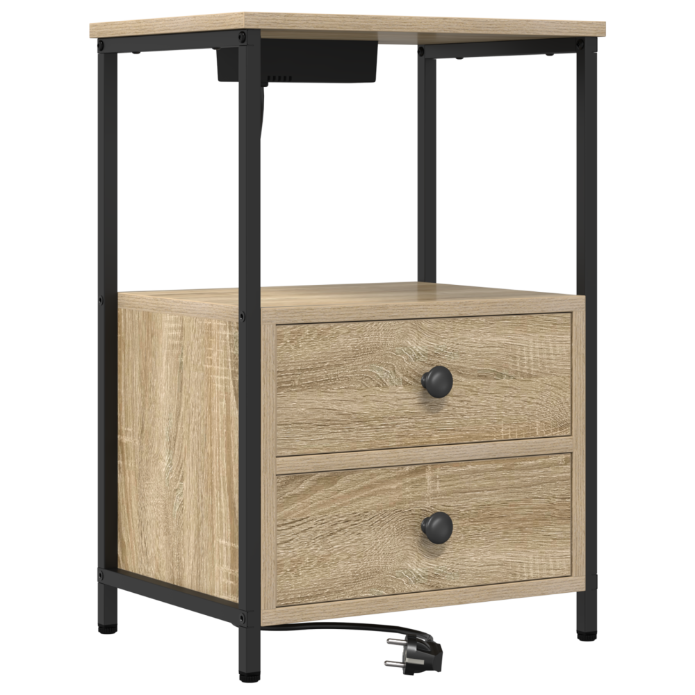 Produktbild för Nattduksbord 2 pcs Sonoma-ek 40 x 31 x 60 cm Konstruerat trä