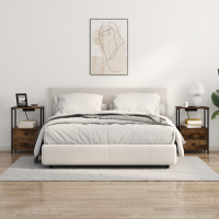 Produktbild för Nattduksbord med låda Rökt ek 40 x 31 x 60 cm Konstruerat trä