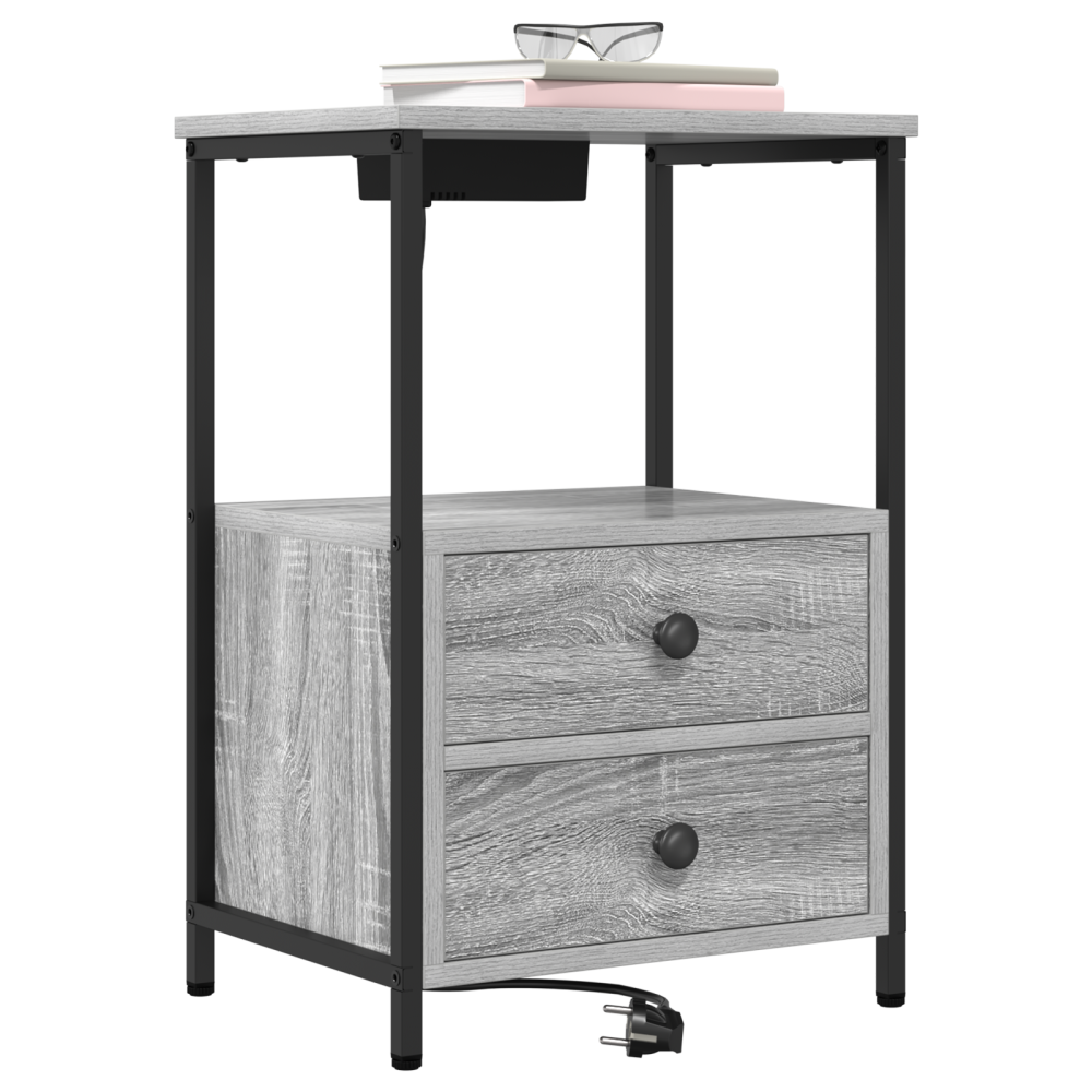 Produktbild för Nattduksbord 2 pcs Grå Sonoma 40 x 31 x 60 cm Konstruerat trä