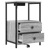 Produktbild för Nattduksbord 2 pcs Grå Sonoma 40 x 31 x 60 cm Konstruerat trä