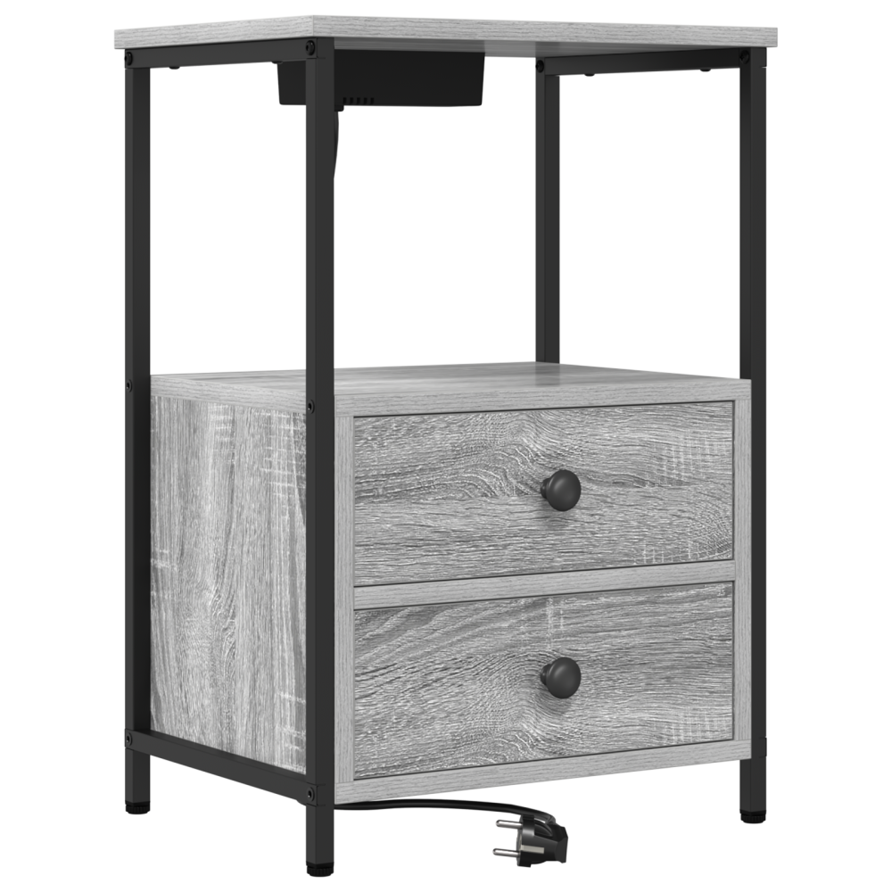 Produktbild för Nattduksbord 2 pcs Grå Sonoma 40 x 31 x 60 cm Konstruerat trä