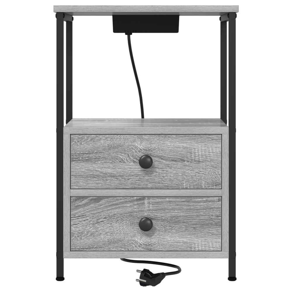 Produktbild för Nattduksbord 2 pcs Grå Sonoma 40 x 31 x 60 cm Konstruerat trä