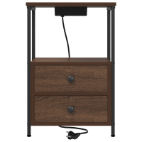 Produktbild för Nattduksbord 2 pcs Brun Ek 40 x 31 x 60 cm Konstruerat trä