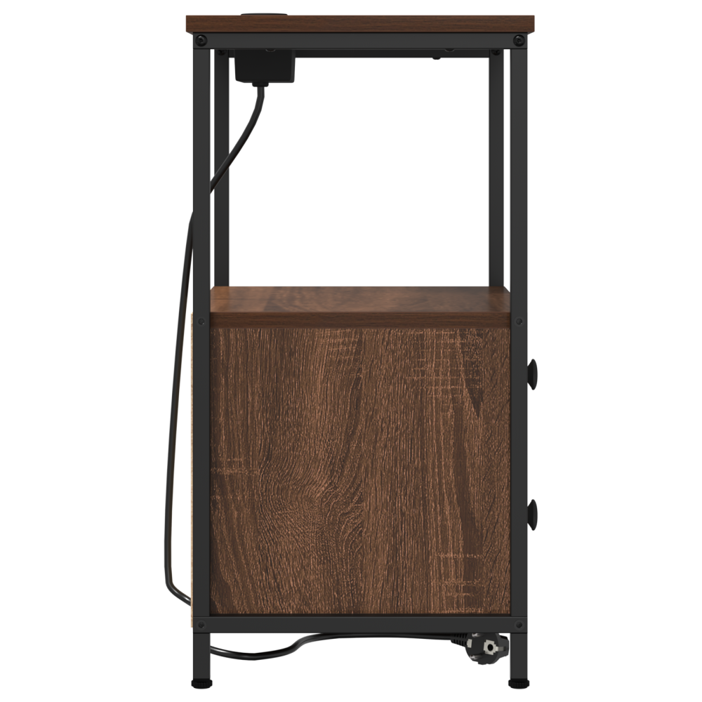 Produktbild för Nattduksbord 2 pcs Brun Ek 40 x 31 x 60 cm Konstruerat trä