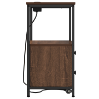 Produktbild för Nattduksbord 2 pcs Brun Ek 40 x 31 x 60 cm Konstruerat trä