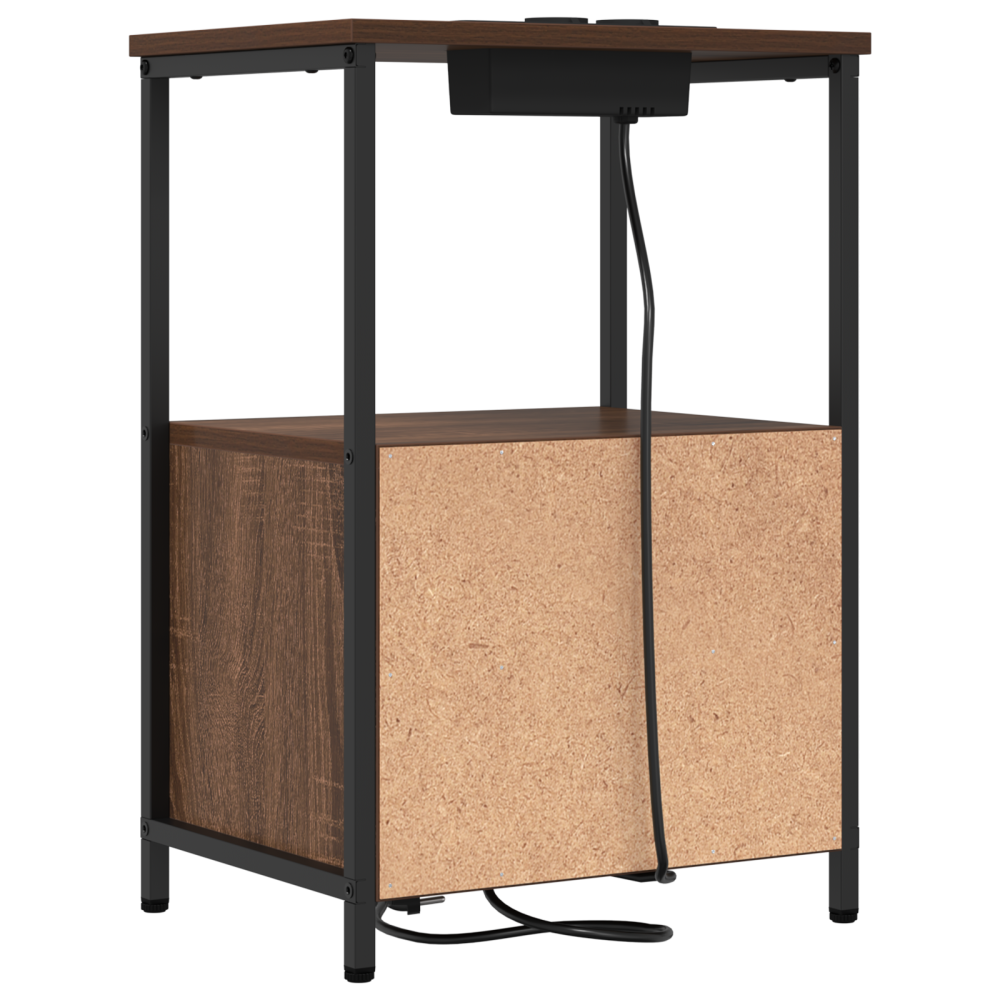 Produktbild för Nattduksbord 2 pcs Brun Ek 40 x 31 x 60 cm Konstruerat trä