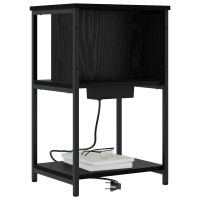 Produktbild för Nattduksbord Svart Ek 38 x 31 x 61 cm Konstruerat trä