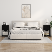 Produktbild för Nattduksbord Svart Ek 38 x 31 x 61 cm Konstruerat trä