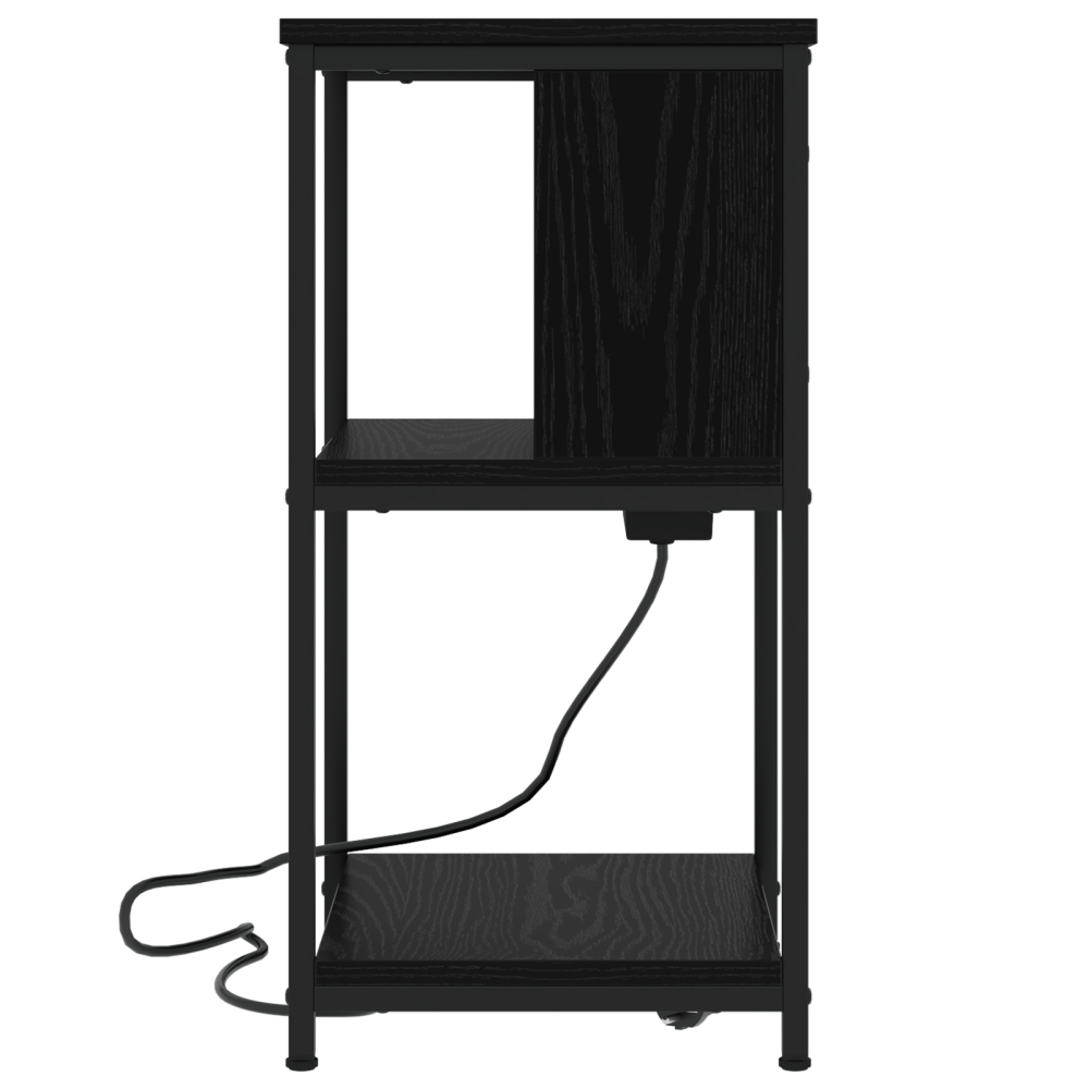 Produktbild för Nattduksbord Svart Ek 38 x 31 x 61 cm Konstruerat trä