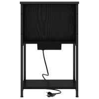 Produktbild för Nattduksbord 2 pcs Svart Ek 38 x 31 x 61 cm Konstruerat trä
