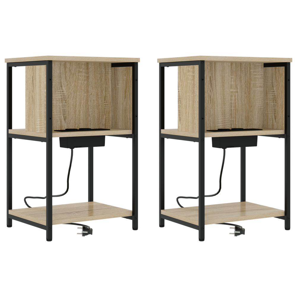 Produktbild för Nattduksbord 2 pcs Sonoma-ek 38 x 31 x 61 cm Konstruerat trä