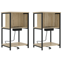 Produktbild för Nattduksbord 2 pcs Sonoma-ek 38 x 31 x 61 cm Konstruerat trä