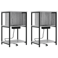 Produktbild för Nattduksbord 2 pcs Grå Sonoma 38 x 31 x 61 cm Konstruerat trä