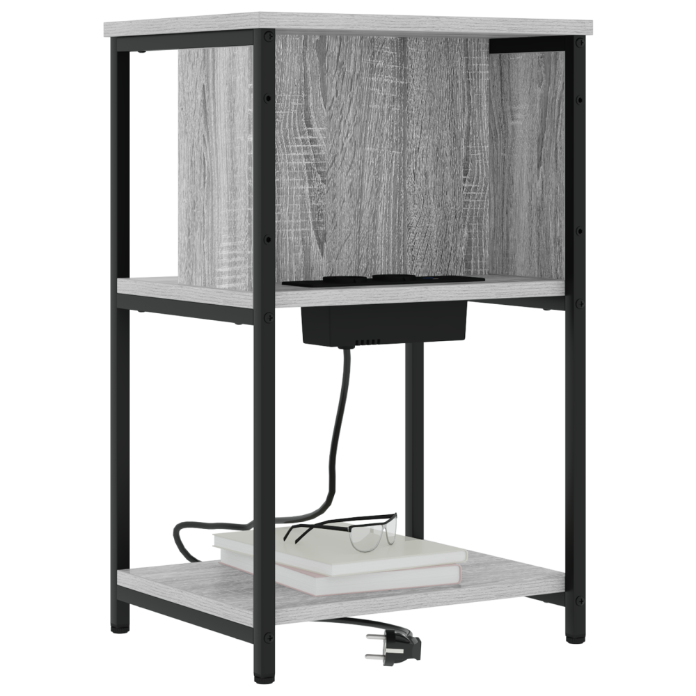 Produktbild för Nattduksbord 2 pcs Grå Sonoma 38 x 31 x 61 cm Konstruerat trä