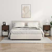 Produktbild för Nattduksbord Brun Ek 38 x 31 x 61 cm Konstruerat trä
