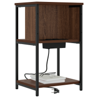 Produktbild för Nattduksbord 2 pcs Brun Ek 38 x 31 x 61 cm Konstruerat trä