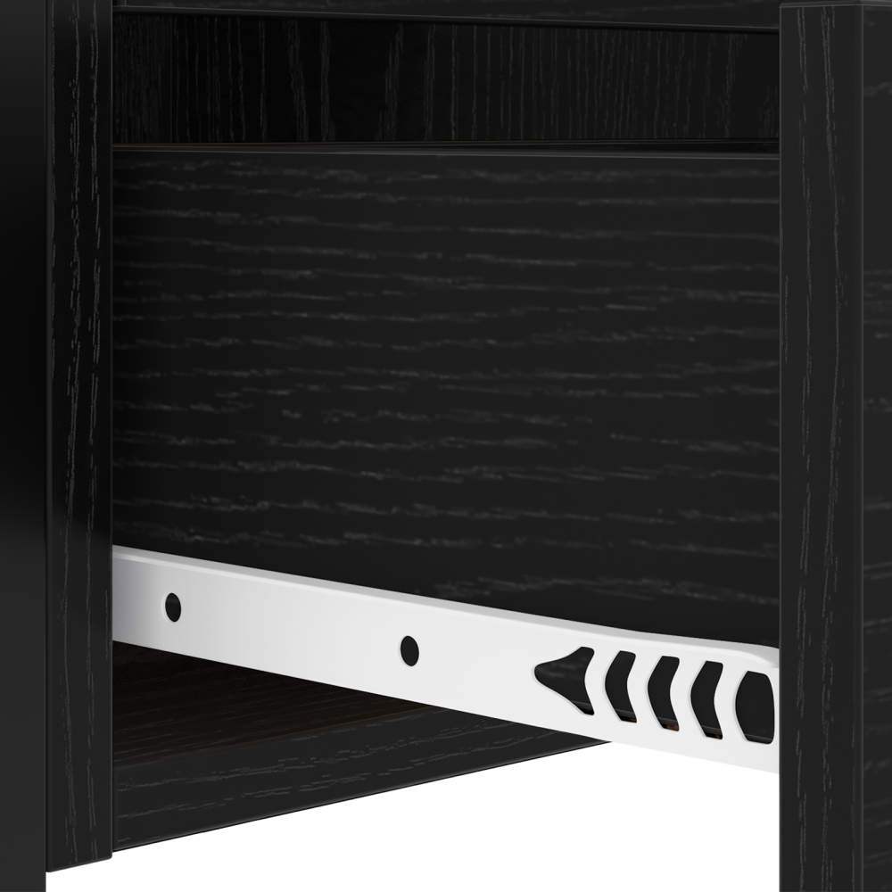 Produktbild för Nattduksbord 2 pcs Svart Ek 40 x 31 x 60 cm Konstruerat trä