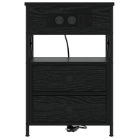 Produktbild för Nattduksbord 2 pcs Svart Ek 40 x 31 x 60 cm Konstruerat trä