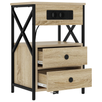 Produktbild för Nattduksbord med låda Sonoma-ek 40 x 31 x 60 cm Konstruerat trä