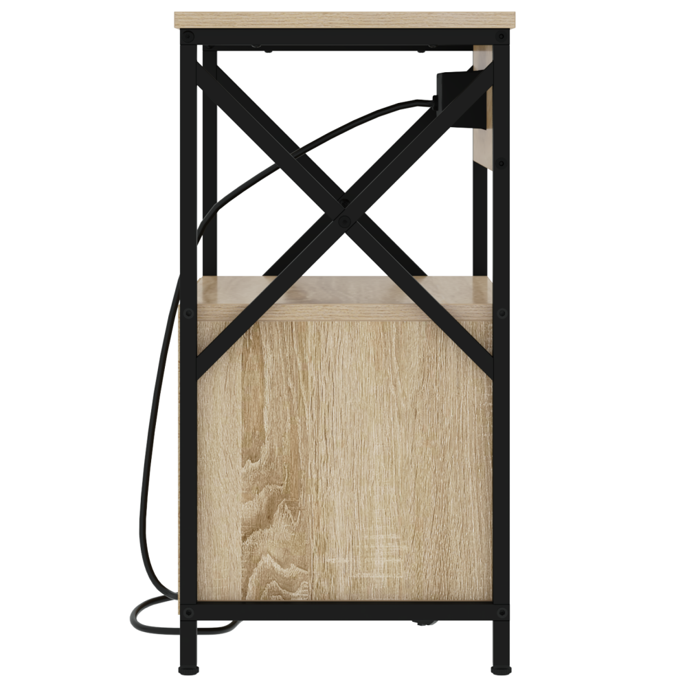 Produktbild för Nattduksbord med låda Sonoma-ek 40 x 31 x 60 cm Konstruerat trä