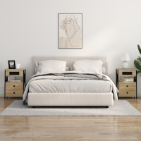 Produktbild för Nattduksbord 2 pcs Sonoma-ek 40 x 31 x 60 cm Konstruerat trä