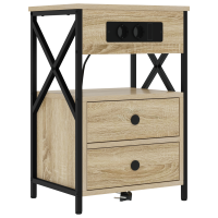 Produktbild för Nattduksbord 2 pcs Sonoma-ek 40 x 31 x 60 cm Konstruerat trä