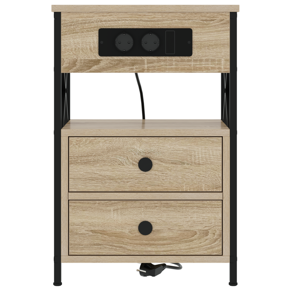 Produktbild för Nattduksbord 2 pcs Sonoma-ek 40 x 31 x 60 cm Konstruerat trä
