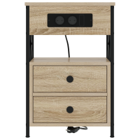 Produktbild för Nattduksbord 2 pcs Sonoma-ek 40 x 31 x 60 cm Konstruerat trä