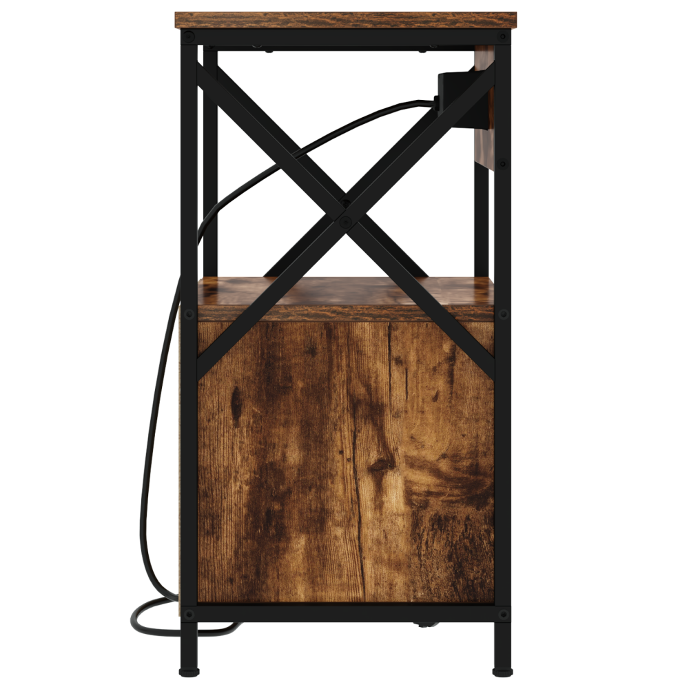 Produktbild för Nattduksbord 2 pcs Rökt ek 40 x 31 x 60 cm Konstruerat trä