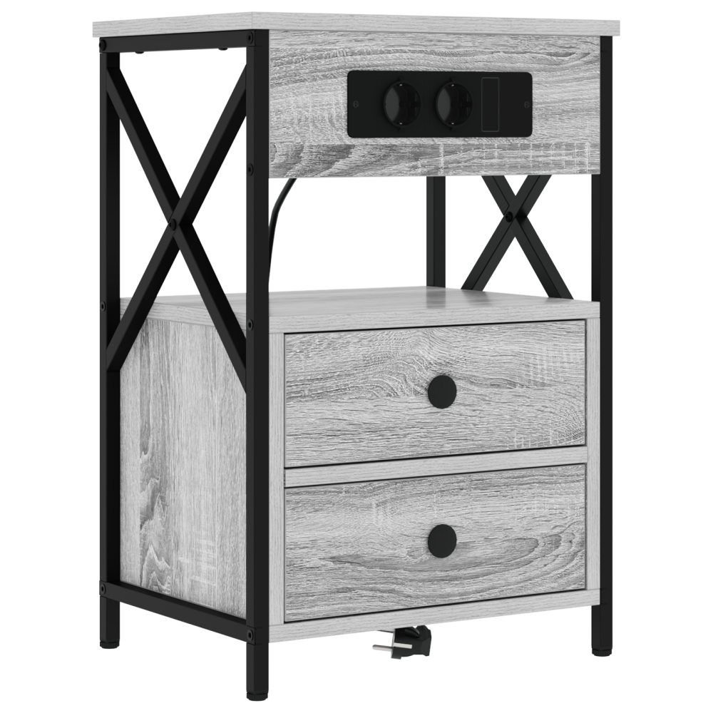Produktbild för Nattduksbord 2 pcs Grå Sonoma 40 x 31 x 60 cm Konstruerat trä