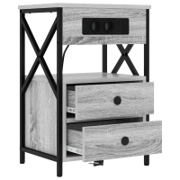Produktbild för Nattduksbord 2 pcs Grå Sonoma 40 x 31 x 60 cm Konstruerat trä