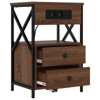 Produktbild för Nattduksbord 2 pcs Brun Ek 40 x 31 x 60 cm Konstruerat trä