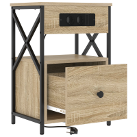 Produktbild för Nattduksbord med låda Sonoma-ek 40 x 31 x 60 cm Konstruerat trä