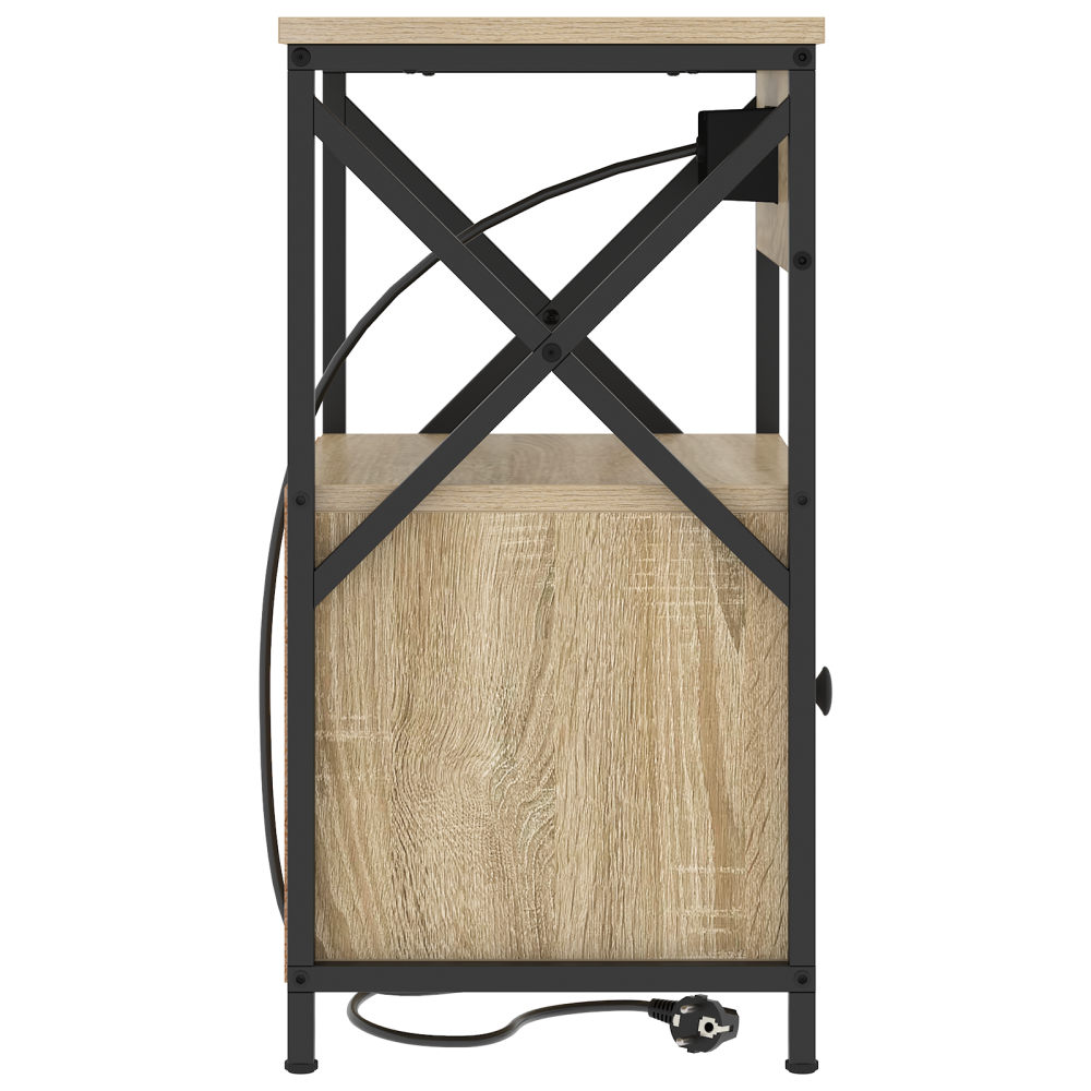 Produktbild för Nattduksbord med låda Sonoma-ek 40 x 31 x 60 cm Konstruerat trä