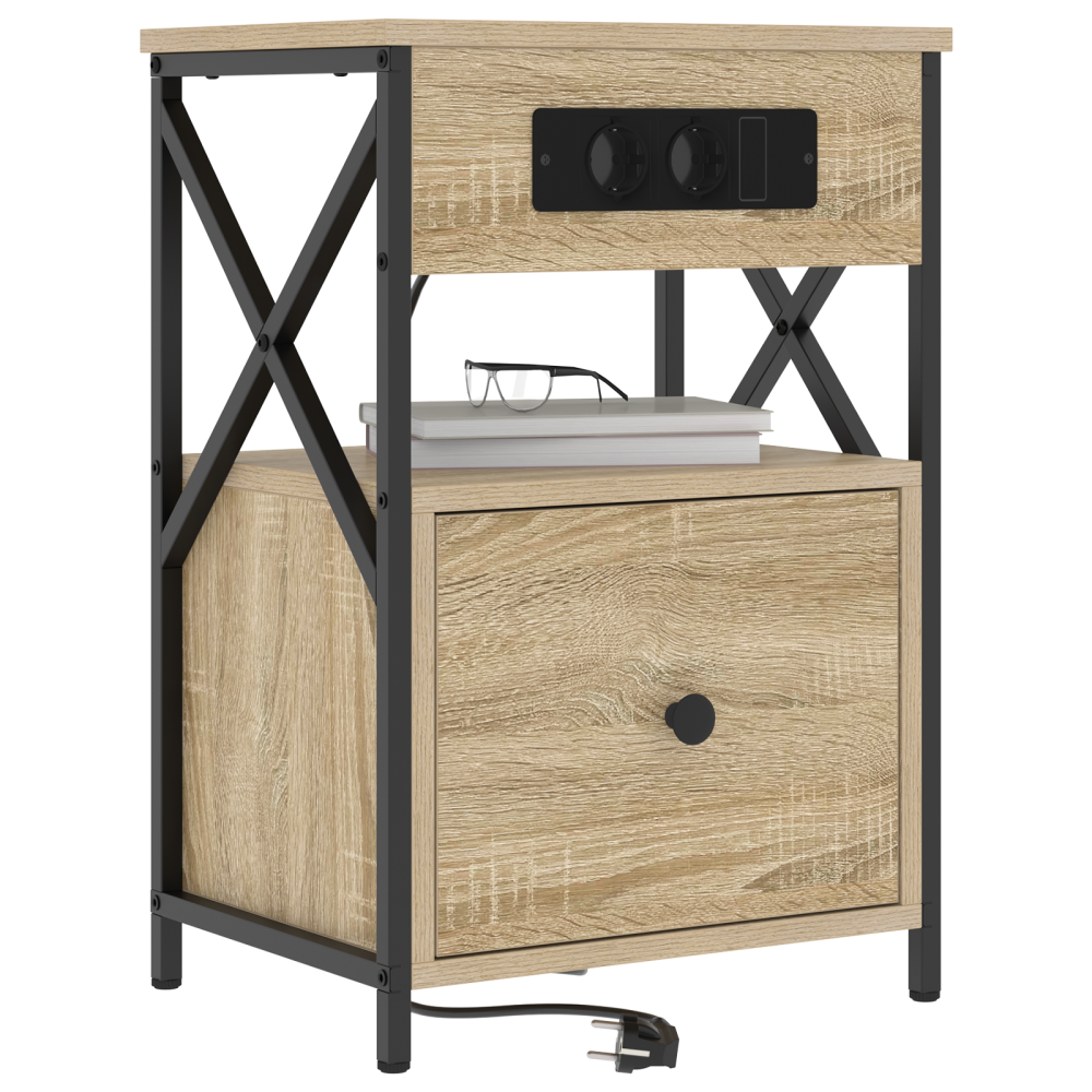 Produktbild för Nattduksbord 2 pcs Sonoma-ek 40 x 31 x 60 cm Konstruerat trä
