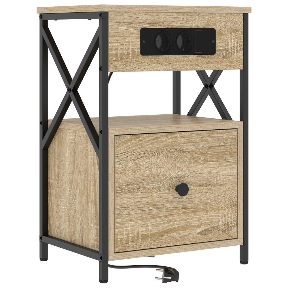 Produktbild för Nattduksbord 2 pcs Sonoma-ek 40 x 31 x 60 cm Konstruerat trä