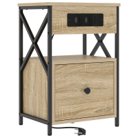 Produktbild för Nattduksbord 2 pcs Sonoma-ek 40 x 31 x 60 cm Konstruerat trä