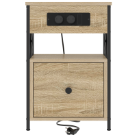 Produktbild för Nattduksbord 2 pcs Sonoma-ek 40 x 31 x 60 cm Konstruerat trä