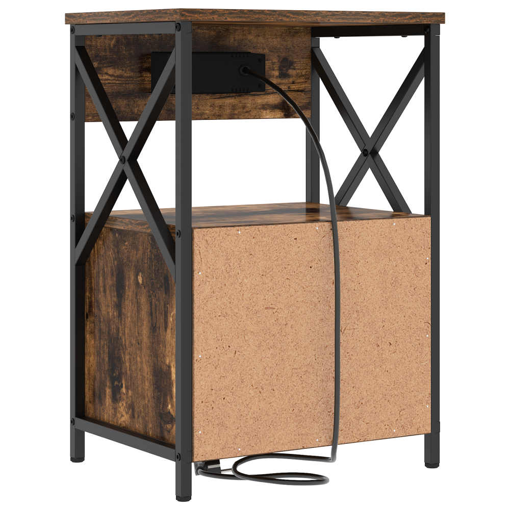 Produktbild för Nattduksbord 2 pcs Rökt ek 40 x 31 x 60 cm Konstruerat trä