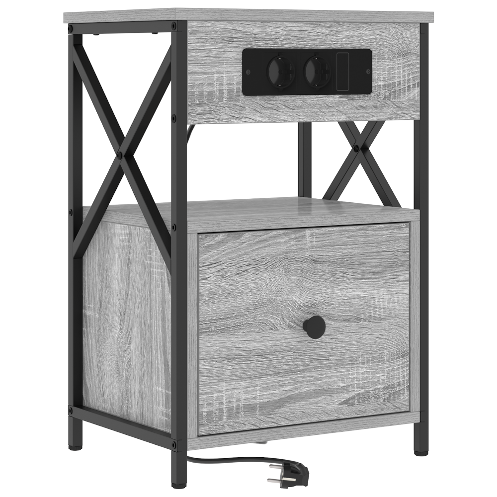 Produktbild för Nattduksbord 2 pcs Grå Sonoma 40 x 31 x 60 cm Konstruerat trä