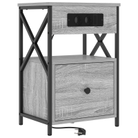 Produktbild för Nattduksbord 2 pcs Grå Sonoma 40 x 31 x 60 cm Konstruerat trä