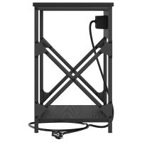 Produktbild för Nattduksbord Svart Ek 41 x 31 x 51 cm Konstruerat trä