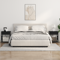 Produktbild för Nattduksbord 2 pcs Svart Ek 41 x 31 x 51 cm Konstruerat trä