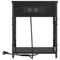 Produktbild för Nattduksbord 2 pcs Svart Ek 41 x 31 x 51 cm Konstruerat trä