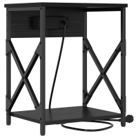 Produktbild för Nattduksbord 2 pcs Svart Ek 41 x 31 x 51 cm Konstruerat trä