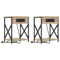 Produktbild för Nattduksbord 2 pcs Sonoma-ek 41 x 31 x 51 cm Konstruerat trä