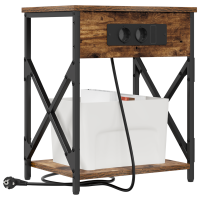 Produktbild för Nattduksbord Rökt ek 41 x 31 x 51 cm Konstruerat trä