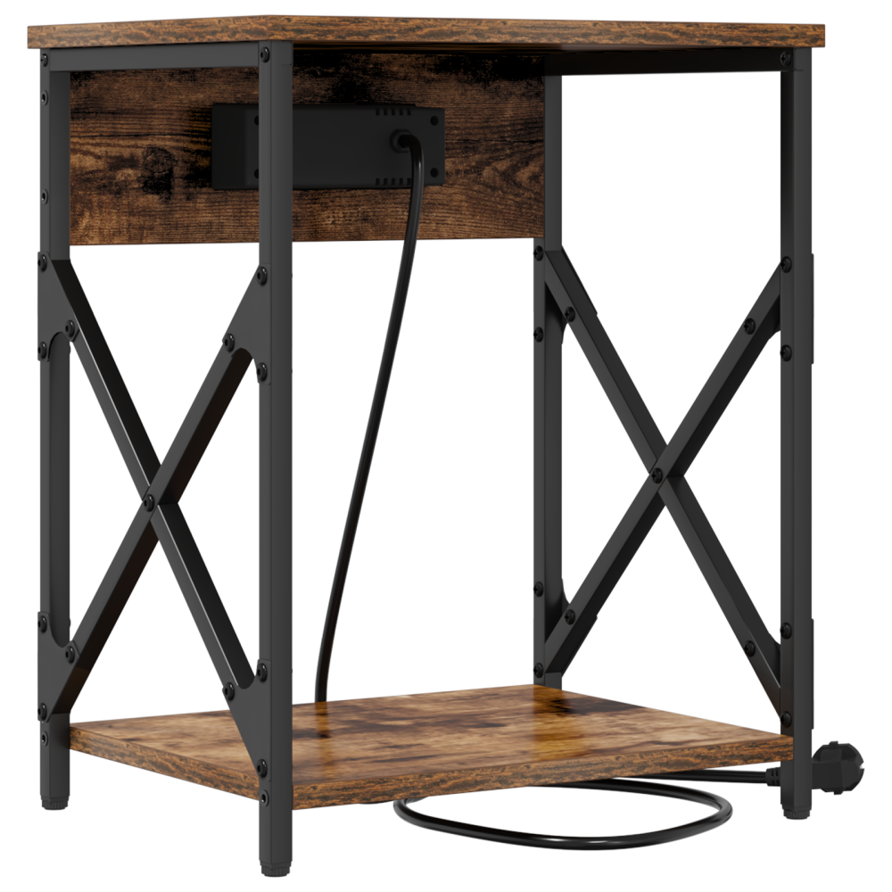 Produktbild för Nattduksbord Rökt ek 41 x 31 x 51 cm Konstruerat trä