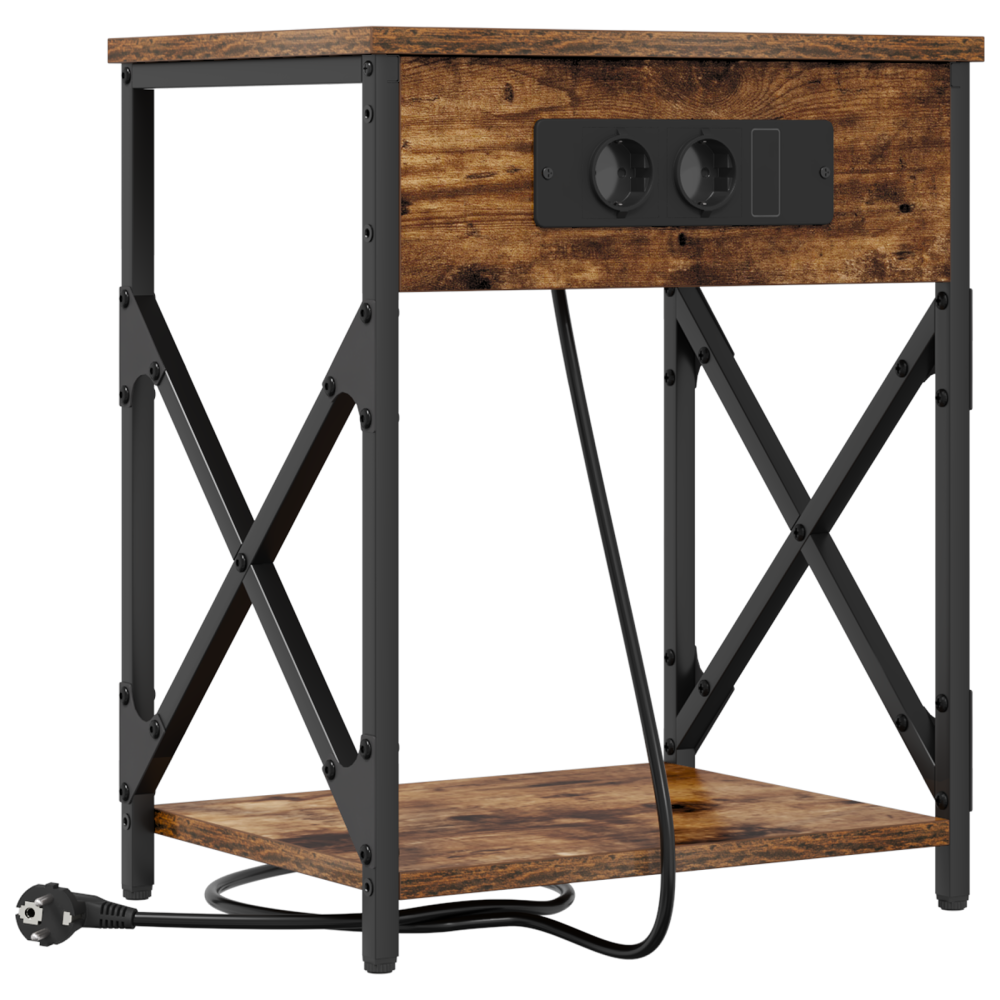 Produktbild för Nattduksbord 2 pcs Rökt ek 41 x 31 x 51 cm Konstruerat trä