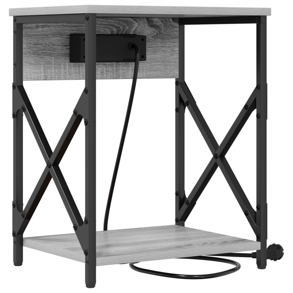 Produktbild för Nattduksbord Grå Sonoma 41 x 31 x 51 cm Konstruerat trä